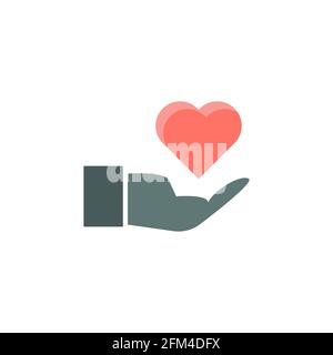 Love Hand Conceptual Vector Icon Design Illustration eps10 Stock Vector