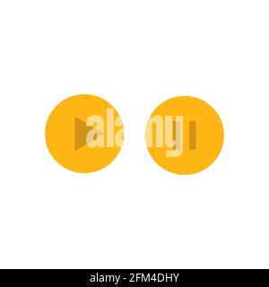 Golden Play and Pause Vector Icon Conceptual Design eps10 Stock Vector
