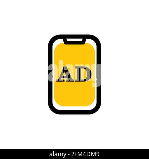 Mobile Ad Conceptual Icon Vector Illustration Design eps10 Stock Vector