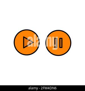 Pause and Play Button Icon Conceptual Vector Illustration Design eps10 Stock Vector