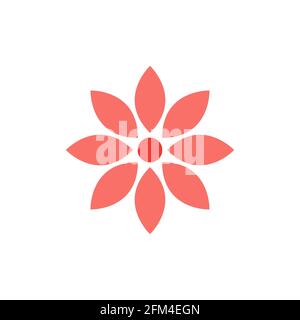 Red Flower Conceptual Icon Vector Design eps10 Stock Vector