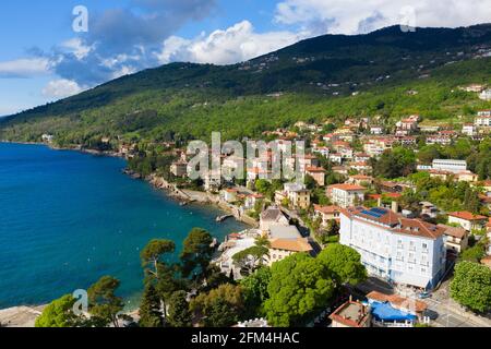 Aerial view of Lovran town in Croatia Stock Photo