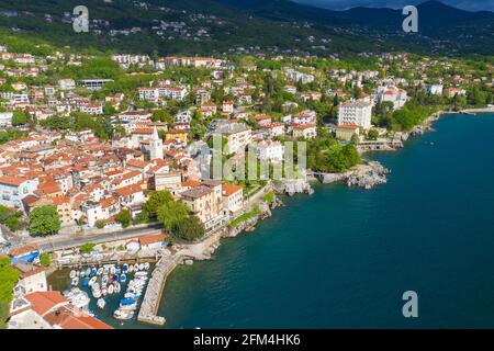 Aerial view of Lovran town in Croatia Stock Photo