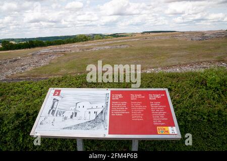 Gallo-roman ruins of Alesia site with the temple, Alise Sainte-Reine, Cote d’Or (21), Bourgogne-Franche-Comte region, France Stock Photo