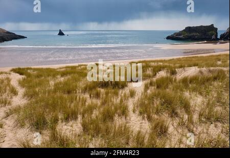 Broad Haven South beach near Bosherton, Pembrokeshire, Wales Stock Photo