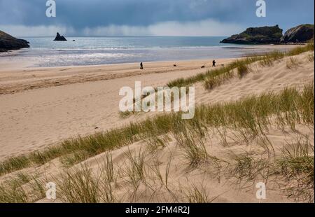 Broad Haven South beach near Bosherton, Pembrokeshire, Wales Stock Photo