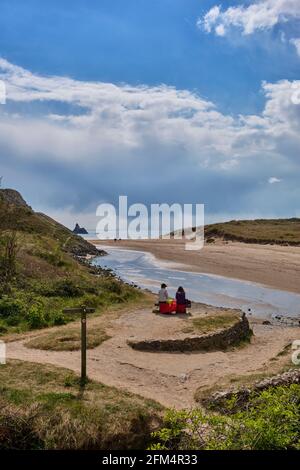 Broad Haven South beach near Bosherton, Pembrokeshire, Wales Stock Photo