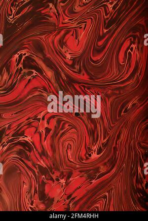 Top view of a red marbleized seamless tile pattern for wallpaper or background Stock Photo