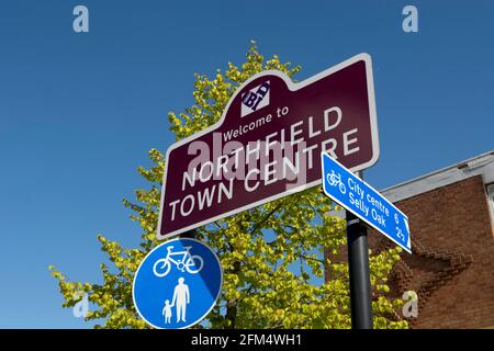 Northfield Town Centre sign, Birmingham, West Midlands, England, UK Stock Photo