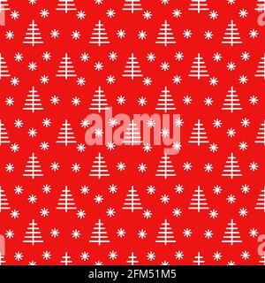 Christmas trees and stars seamless pattern. Vector illustration Stock Vector