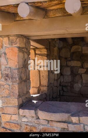 Ramada in the Ez-Kim-In-Zin Picnic Area built by the Civilian Conservation Corps during the Great Depression, Saguaro National Park, Tucson Mountain D Stock Photo
