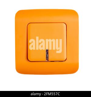 Orange light switch isolated on white background. Modern design concept Stock Photo