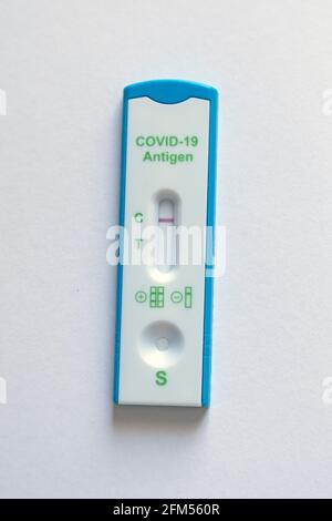 Covid 19 antigen testing strip Stock Photo