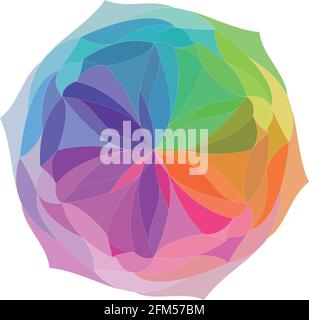 bright abstract colorful flower in rainbow colors on white. vector EPS 10 Stock Vector