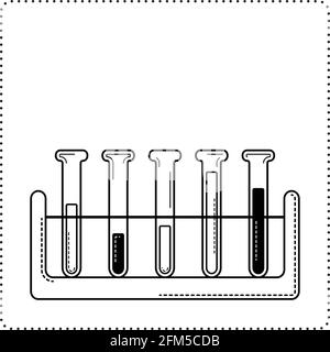 Test tubes in a stand, vector illustration of chemistry Stock Vector