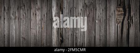 Vintage wood cladding or siding, panoramic background, texture or banner Stock Photo