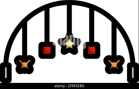 Baby Arc With Hanged Toys Icon. Editable Bold Outline With Color Fill Design. Vector Illustration. Stock Vector
