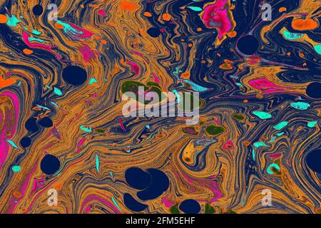 Marbling artwork patterns as colorful abstract background Stock Photo