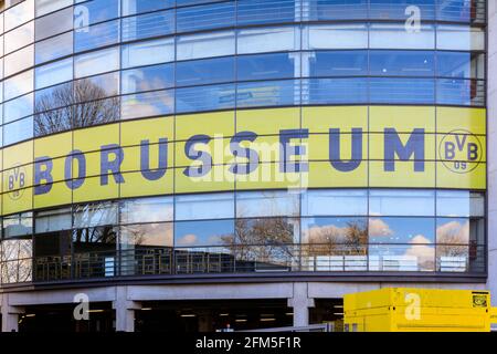 Borusseum, BVB 09 Borussia Dortmund football club museum at Signal Iduna stadium, Dortmund Germany