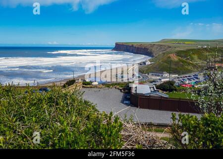 Huntcliff and Old Saltburn, Saltburn by the Sea, seaside resort, North Yorkshire, England Stock Photo