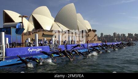 Sydney Olympics Games September 2000  The start of the Men's Triathlon Stock Photo