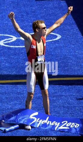 Sydney Olympics Games September 2000  Simon Whitfield winner of the Men's Triathlon Stock Photo