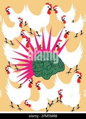 Illustration of a chicken thinking Stock Vector Image & Art - Alamy