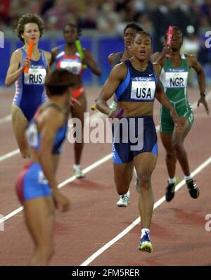 Sydney Olympic Games September 2000 The womens 400m relay Stock Photo