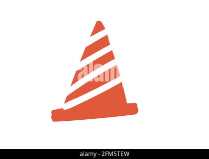 Traffic-cone. handdrawn simple vector illustration element simple cartoon style Stock Vector