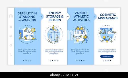 Lower-extremity prostheses tasks onboarding vector template Stock Vector