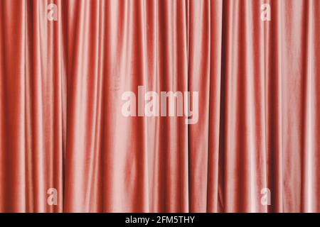 Pink curtain folded background texture Stock Photo