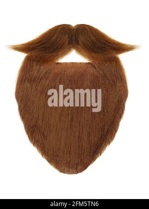 Red beard with curly mustache isolated on a white background Stock Photo