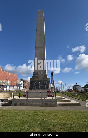 Cenotaph Blackpool, With Blackpool Tower in the background Stock Photo