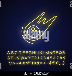 Comet neon light icon Stock Vector