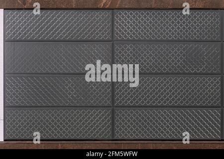 decorative wall panels with crosshatch pattern in flat orthogonal perspective. Stock Photo