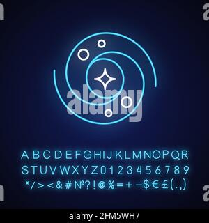 Galaxy neon light icon Stock Vector