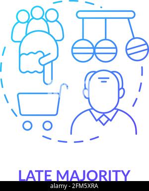Late majority concept icon Stock Vector