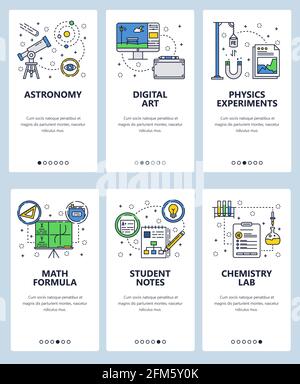 Vector line art web and mobile app template set Stock Vector