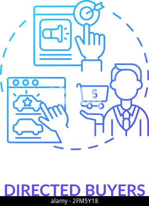 Directed buyers concept icon Stock Vector
