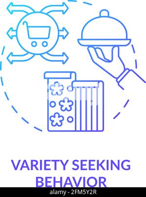 Variety seeking behavior concept icon Stock Vector