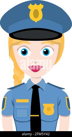 vector illustration of a policewoman emoticon Stock Vector