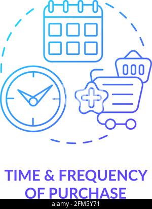 Purchase time and frequency concept icon Stock Vector