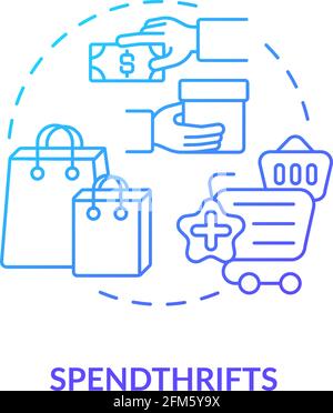 Spendthrifts concept icon Stock Vector