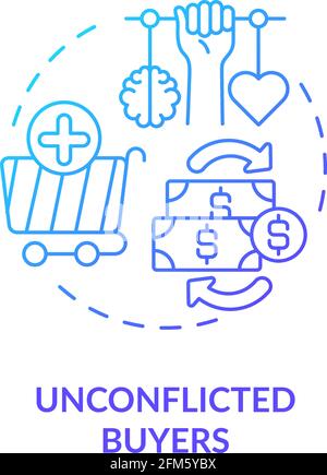 Unconflicted buyers concept icon Stock Vector