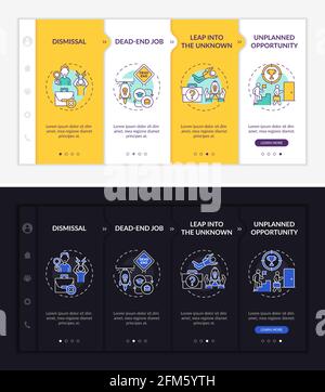 Job transition reasons onboarding vector template Stock Vector