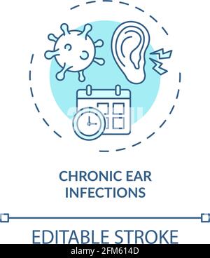 Chronic ear infections concept icon Stock Vector