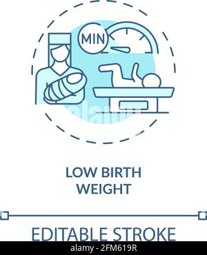 Low birthweight concept icon Stock Vector