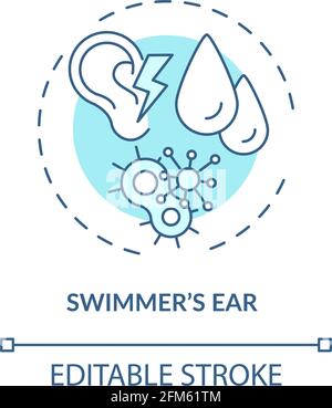 Swimmer ear concept icon Stock Vector