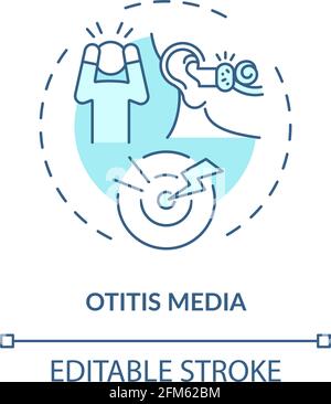 Otitis media concept icon Stock Vector