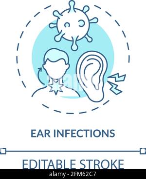 Ear infections concept icon Stock Vector